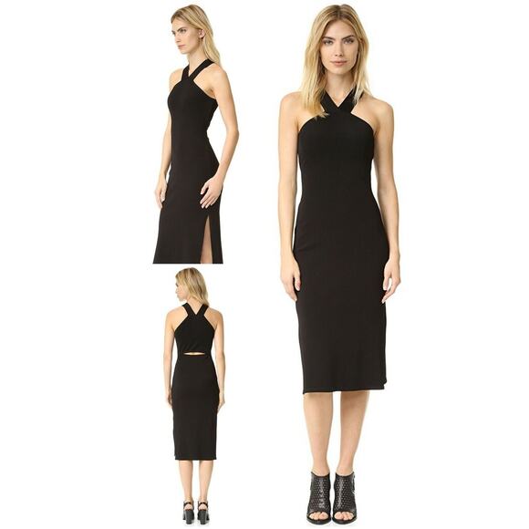 RAG & BONE comfy "stretch" cut-out lbd little black intermix midi dress  us-6 - Picture 5 of 9